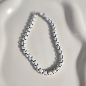 Stainless Steel Enamel Box Chain Bracelet